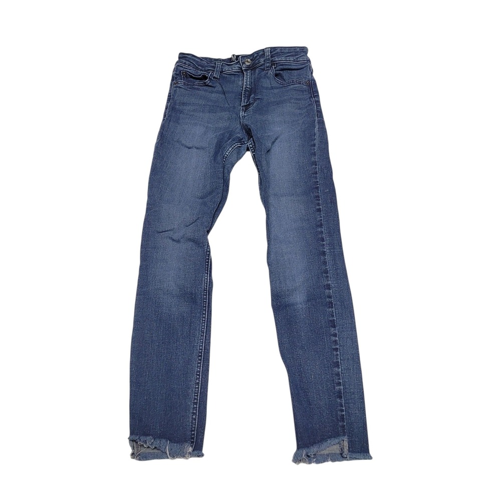 GAP High Rise Universal Legging Jeans Womens 4 27 Regular Blue Frayed Hem